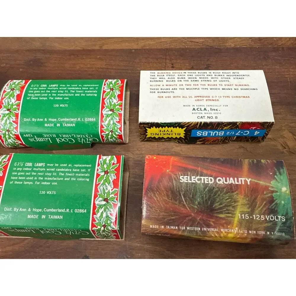 Liberty Bell / ACLA / Ann & Hope Vintage NOS C-7 1/2 Christmas Replacement Bulbs